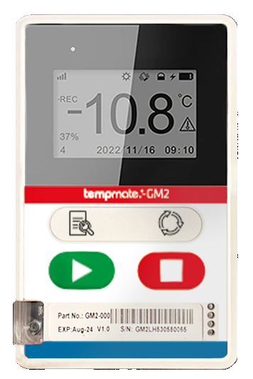 Tempmate.®-GM2 monitorización digital en tiempo real recargable