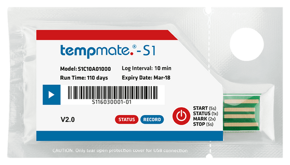 Tempmate.®-S1v2 (uso único)